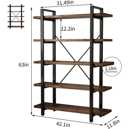 Industrial Style Wood & Metal Bookcase