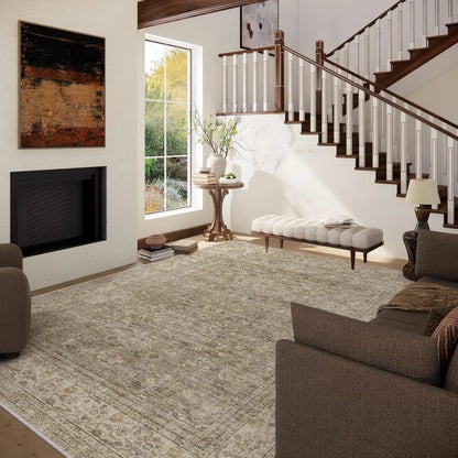 Washable 8x10 Vintage Area Rug