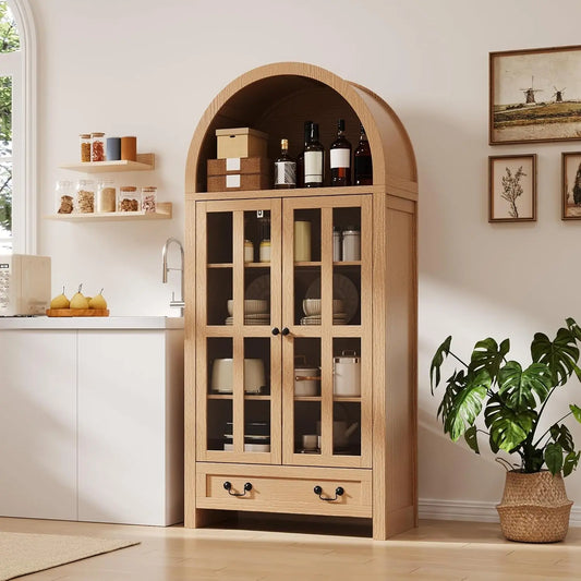 71" Tall, Arched Kitchen Pantry