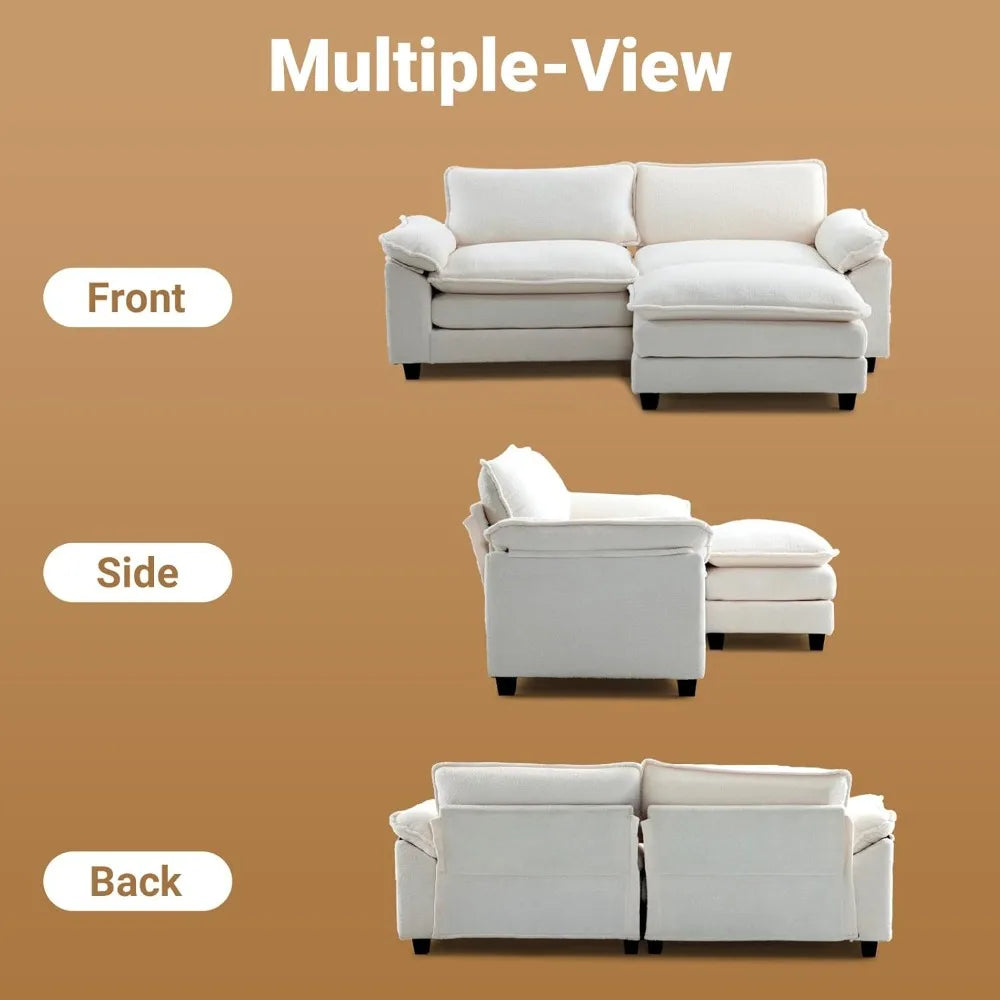 Sectional Loveseat Sofa with Ottoman