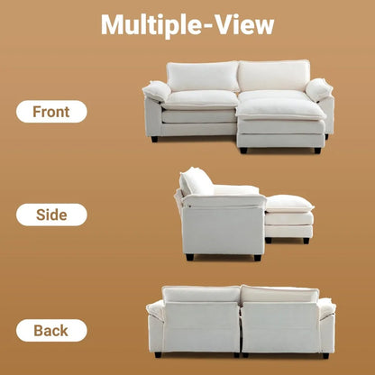 Sectional Loveseat Sofa with Ottoman