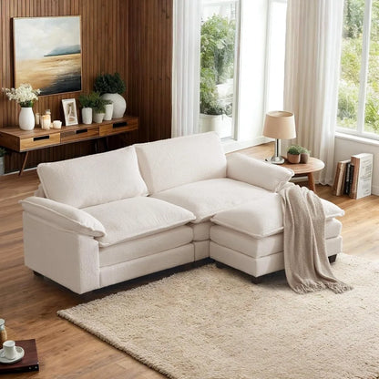 Sectional Loveseat Sofa with Ottoman