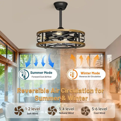 Industrial Farmhouse Ceiling Fan with Lights