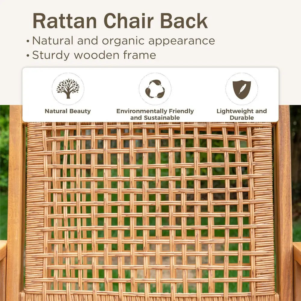 Set of 2 Outdoor Acacia Wood Chairs
