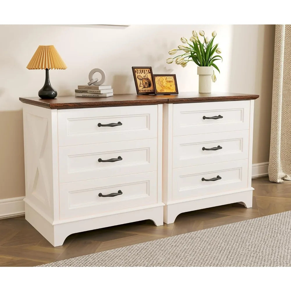 Farmhouse Nightstand or End Table with Drawers