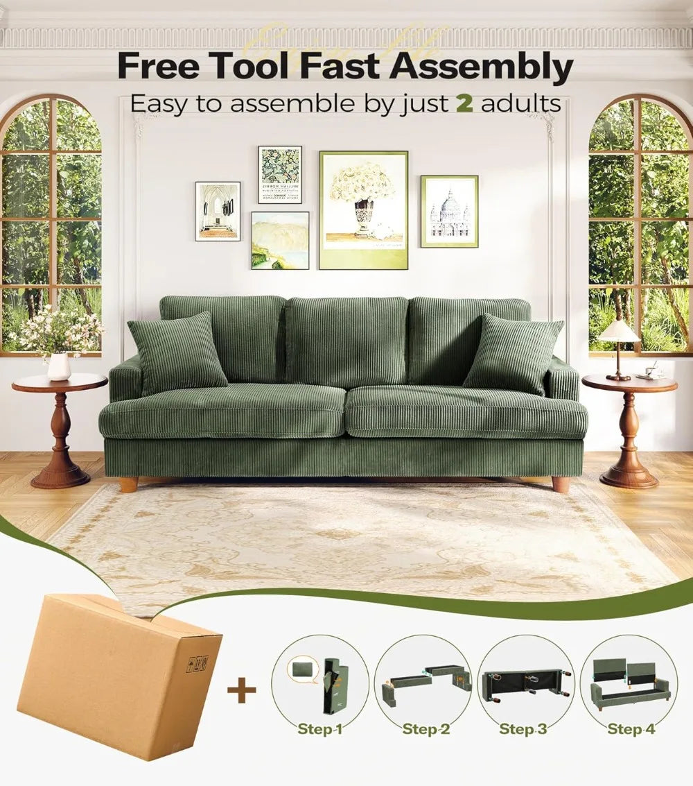 Comfy Corduroy Couch for Living Room