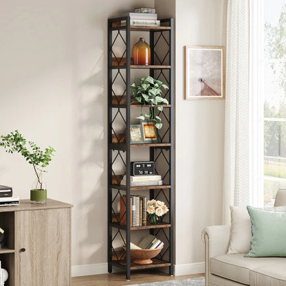 78.7" Tall Bookshelf or Storage Rack for Living Room, Bathroom or Office