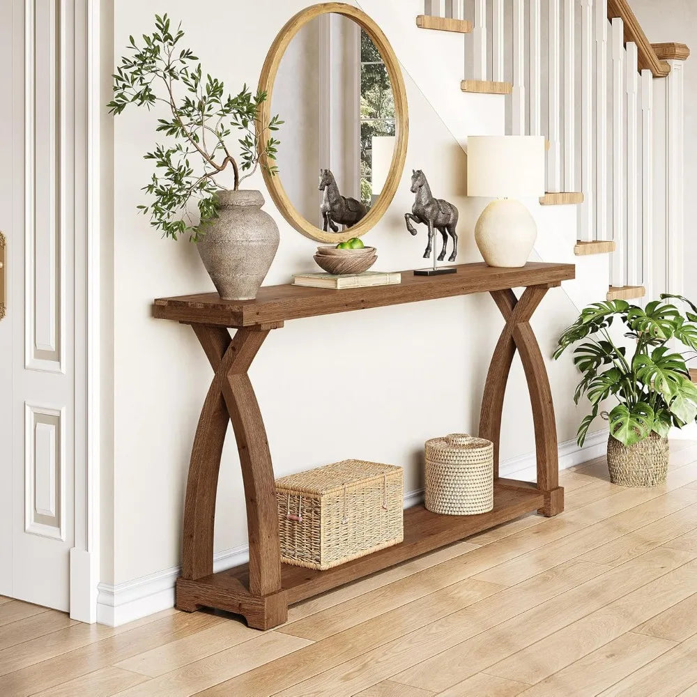 Solid Wood Farmhouse Console Table