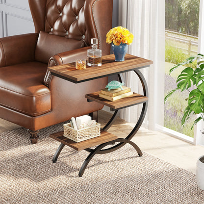 Farmhouse Industrial End Table for Couch or Bedside