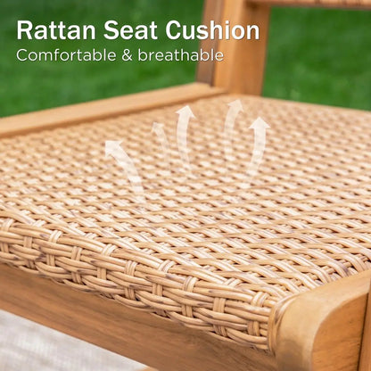 Set of 2 Outdoor Acacia Wood Chairs