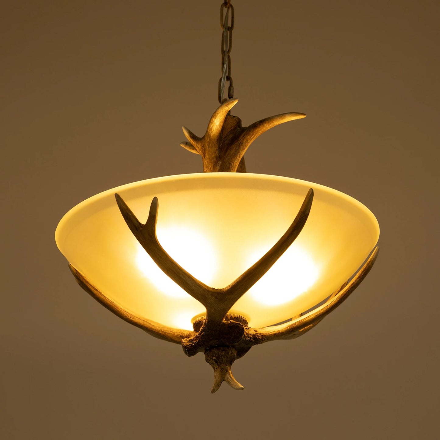 Vintage Faux Antler Ceiling Lamp with Adjustable Height