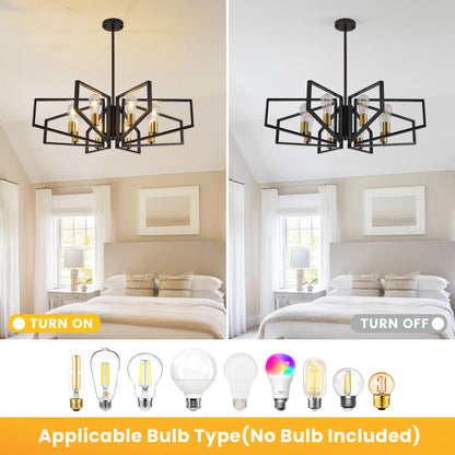 Geometric Metal Chandelier Ceiling Light for Living Room