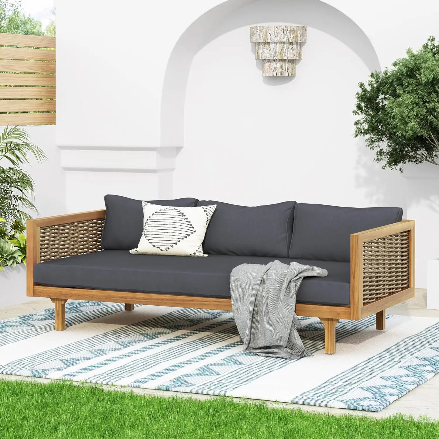 Outdoor Sofa or Daybed Made From Acacia Wood