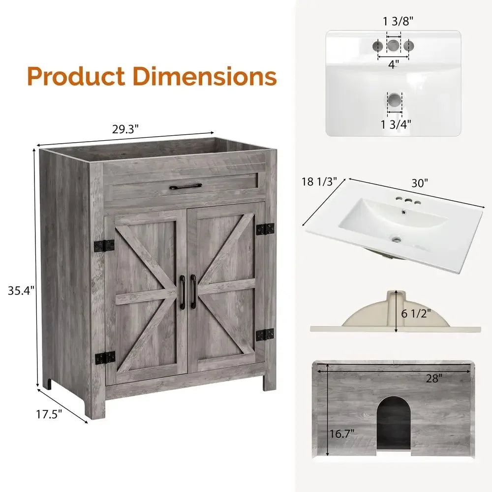 Farmhouse Bathroom Vanity with Sink