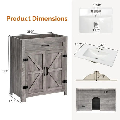 Farmhouse Bathroom Vanity with Sink