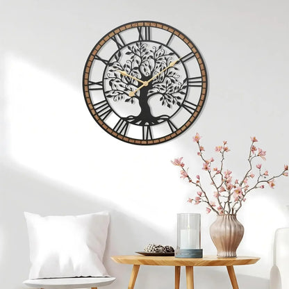 27" Farmhouse Tree of Life Wall Clock