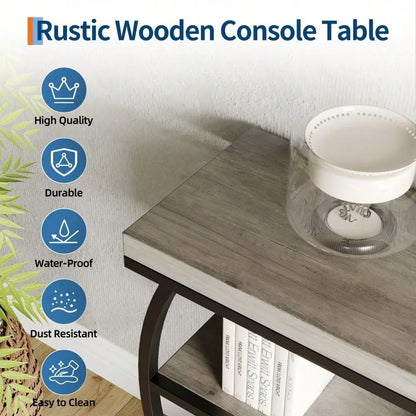 Farmhouse Industrial Console Table