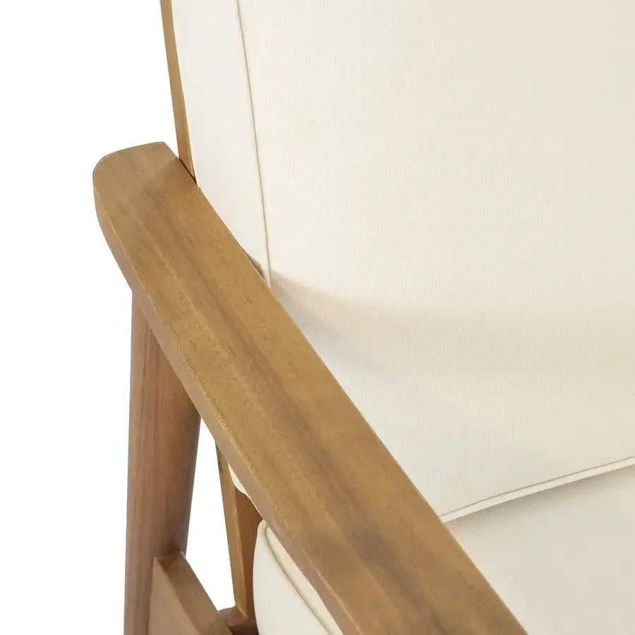 Outdoor Acacia Wood Loveseat with Coffee Table
