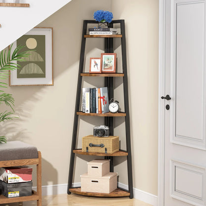 Wooden Corner Bookshelf & Display Shelves