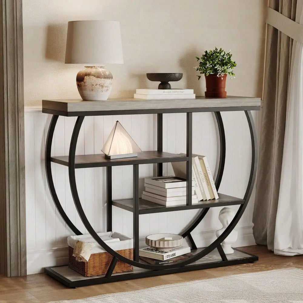 Farmhouse Industrial Console Table