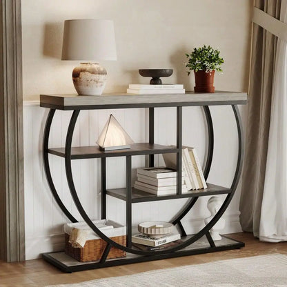 Farmhouse Industrial Console Table