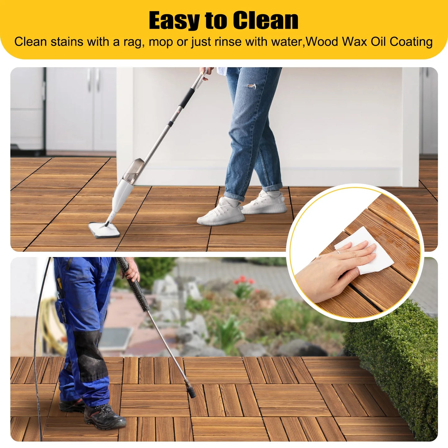 Outdoor Hardwood Interlock Flooring Tiles for Patio & Balcony