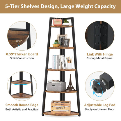 Wooden Corner Bookshelf & Display Shelves