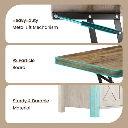 Lift Top Farmhouse Coffee Table with Storage