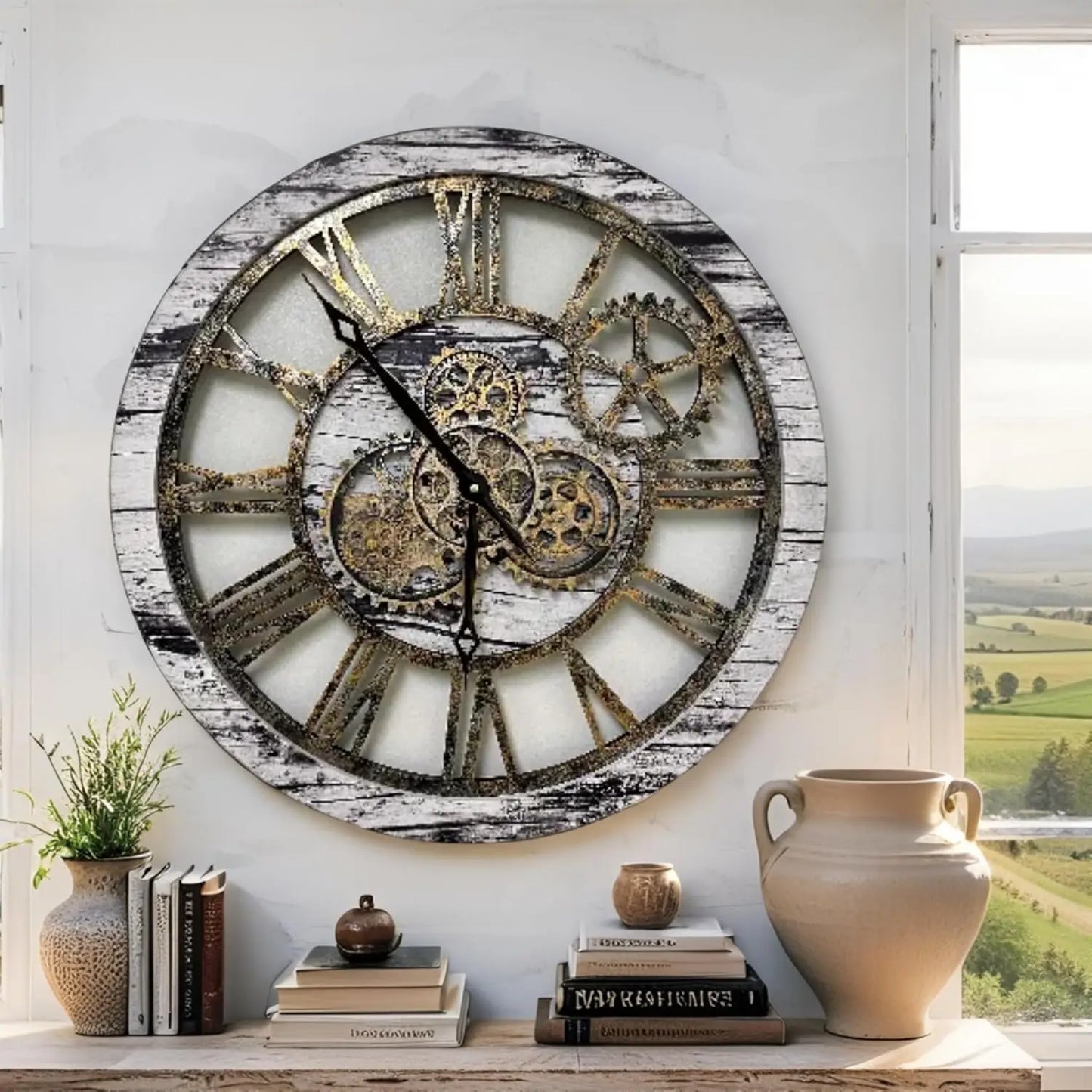 Industrial Rustic Farmhouse Wall Clock