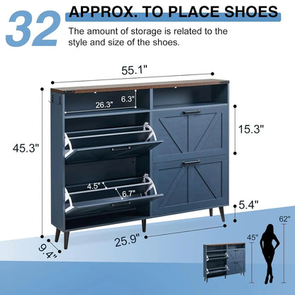 Farmhouse Shoe Storage Cabinet