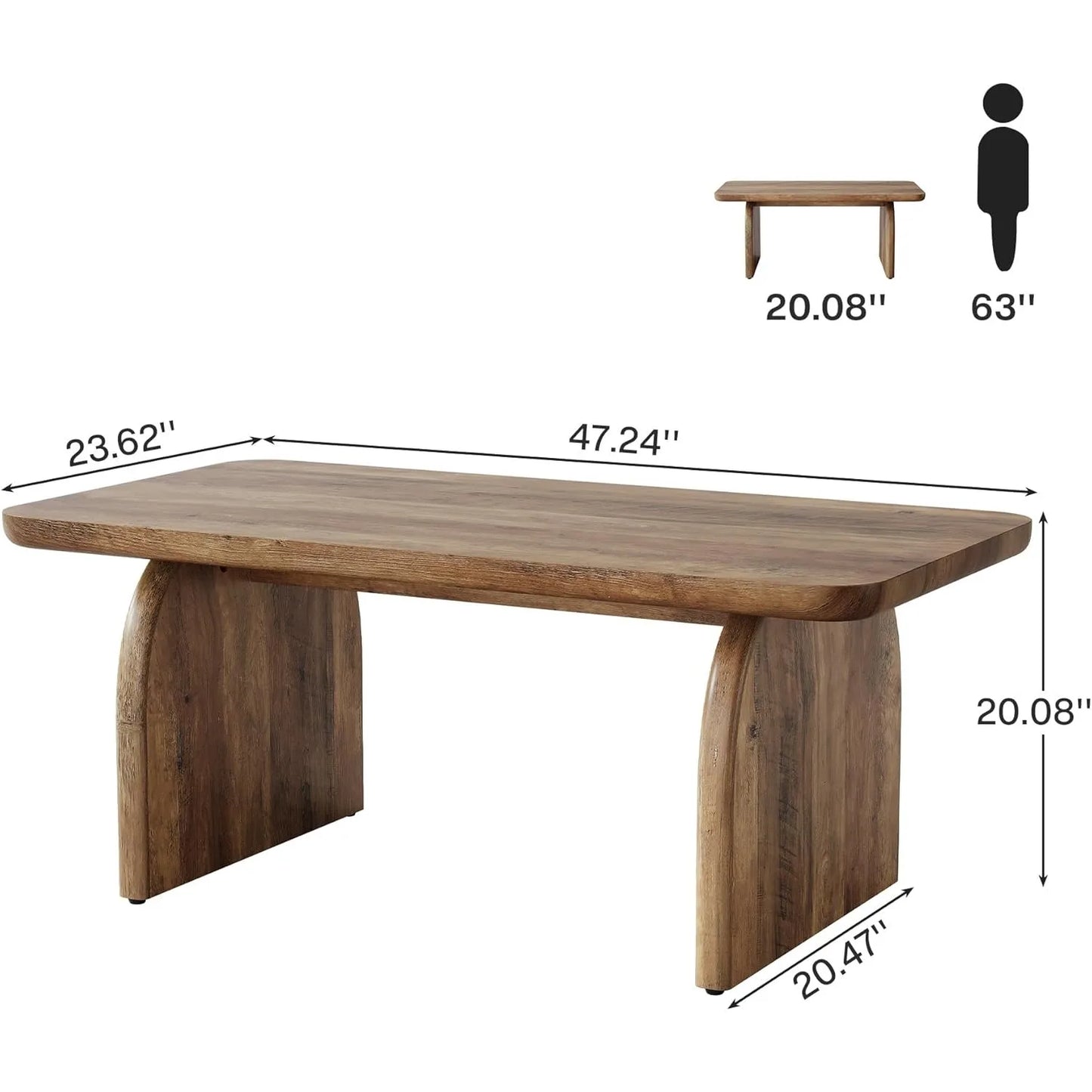 Farmhouse Coffee Table with Sturdy Base