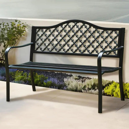 Cast Iron Steel Garden Bench for Patio or Porch