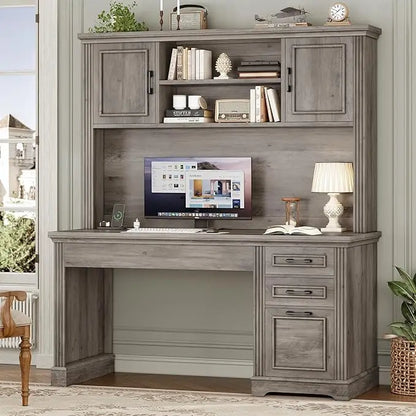 Farmhouse Home Office Desk with 3 Drawers