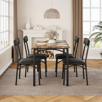 5 Piece Kitchen Table Set with Padded Chairs