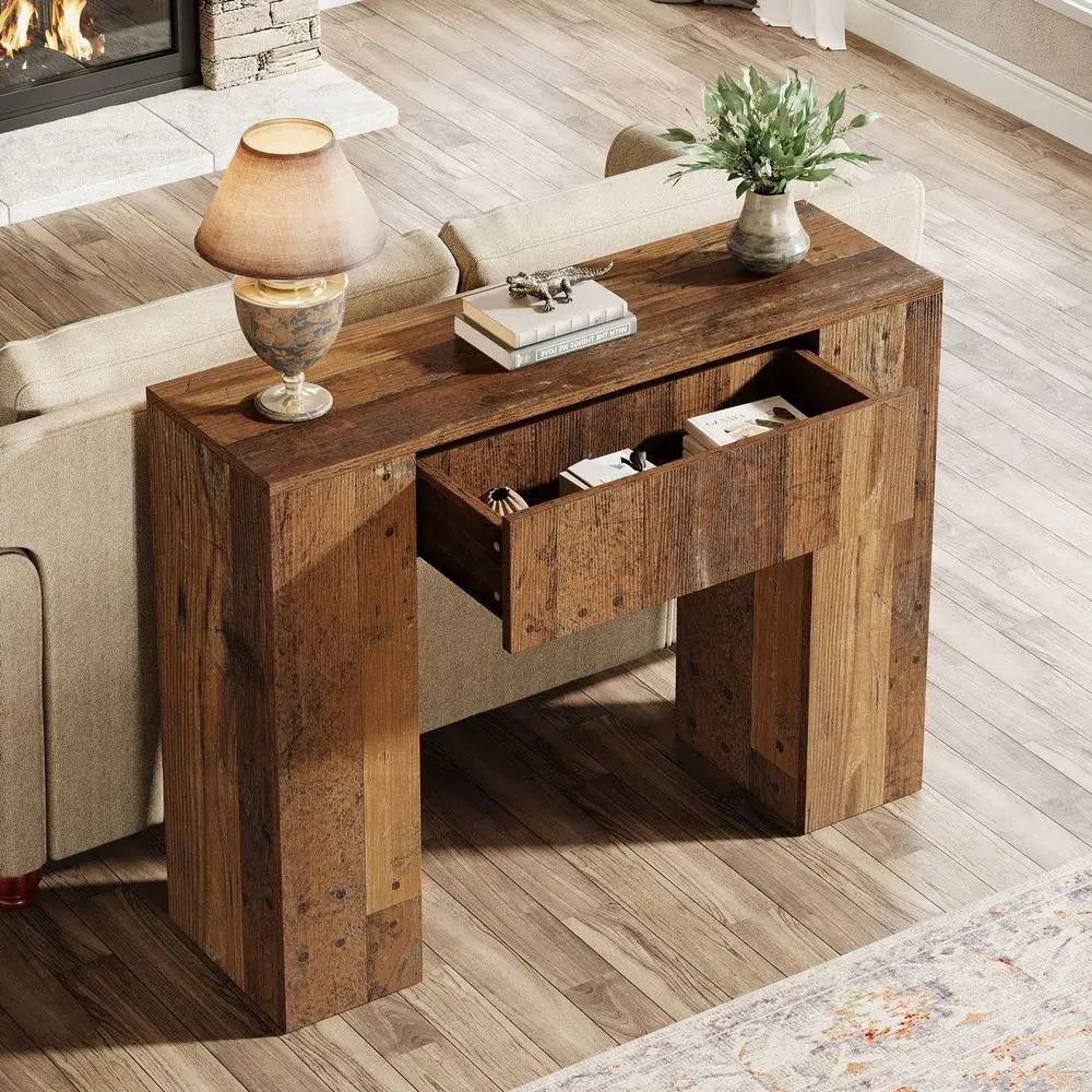 Farmhouse Wooden Entryway Table