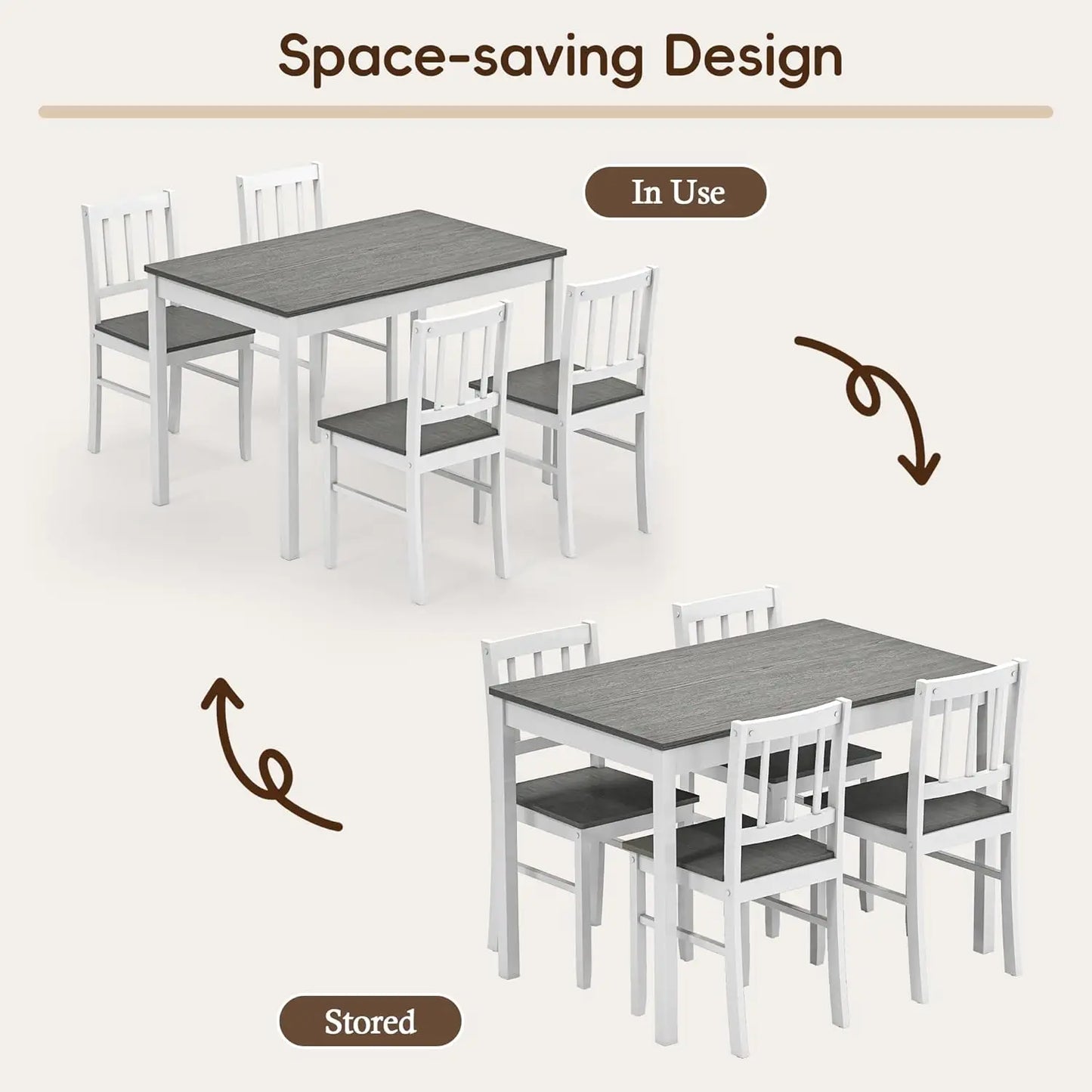5-Piece Farmhouse Kitchen Table Set