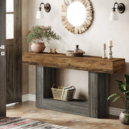 Rustic Farmhouse, Wooden Entryway Table or Living Room TV Stand