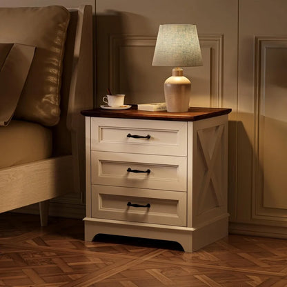 Farmhouse Nightstand or End Table with Drawers