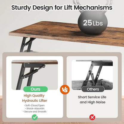 Lift Top Farmhouse Coffee Table with Storage