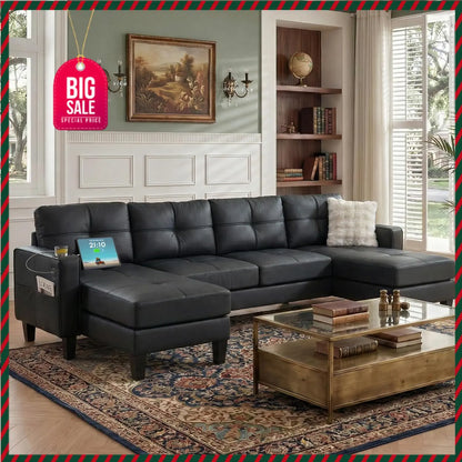Sectional Sofa with Cup Holders & USB