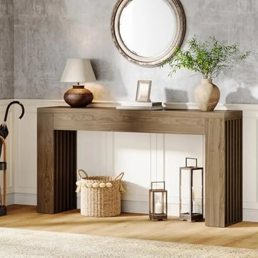 Farmhouse Entryway Table with Vertical Legs