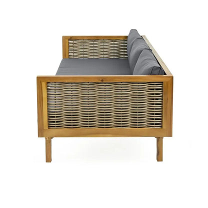 Outdoor Patio Sofa or Daybed with Acacia Wood Frame