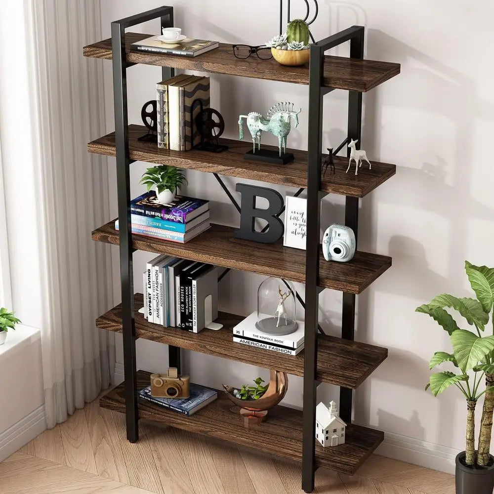 Industrial Style Wood & Metal Bookcase