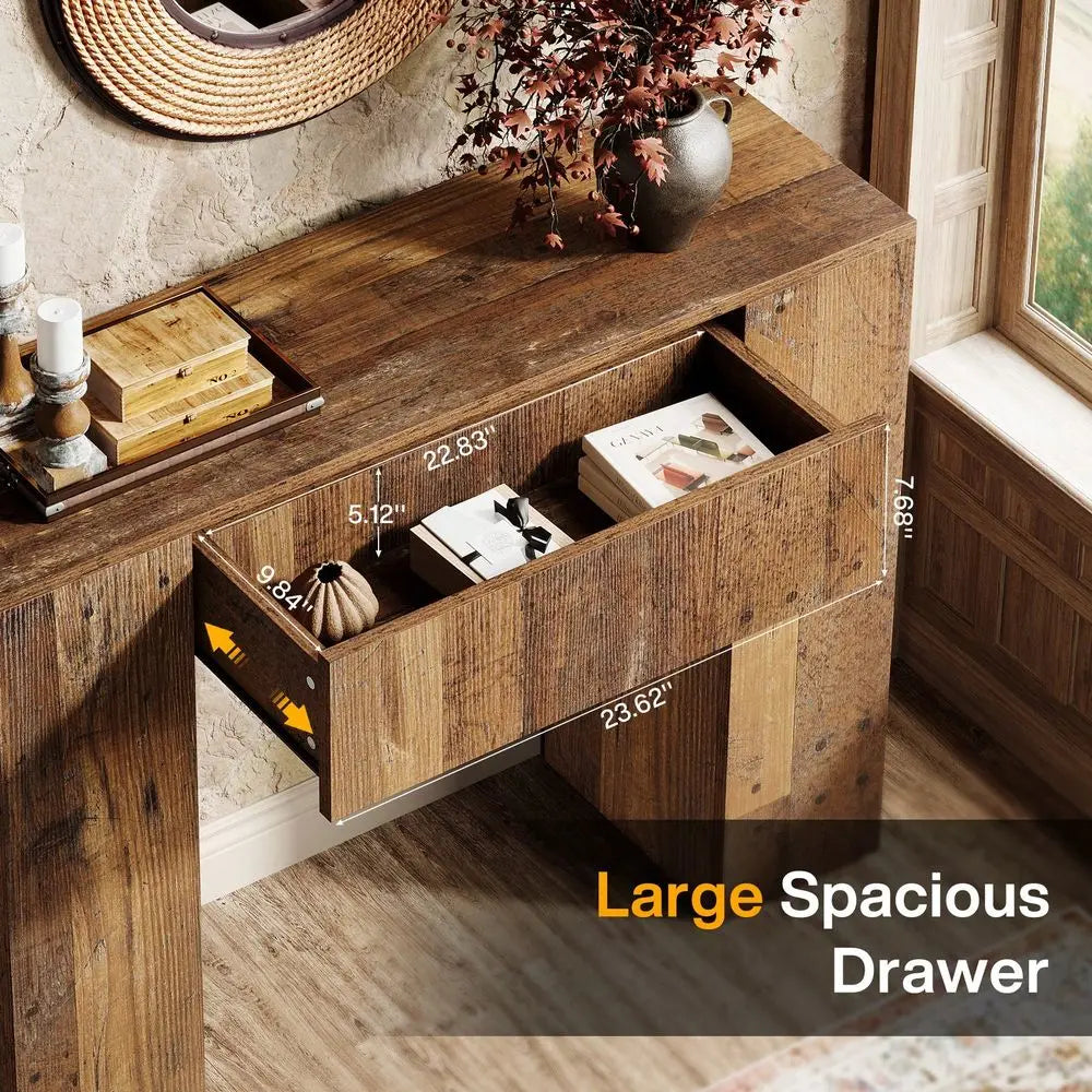 Farmhouse Wooden Entryway Table