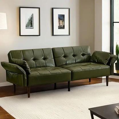 Convertible Sleeper Sofa with Pillows