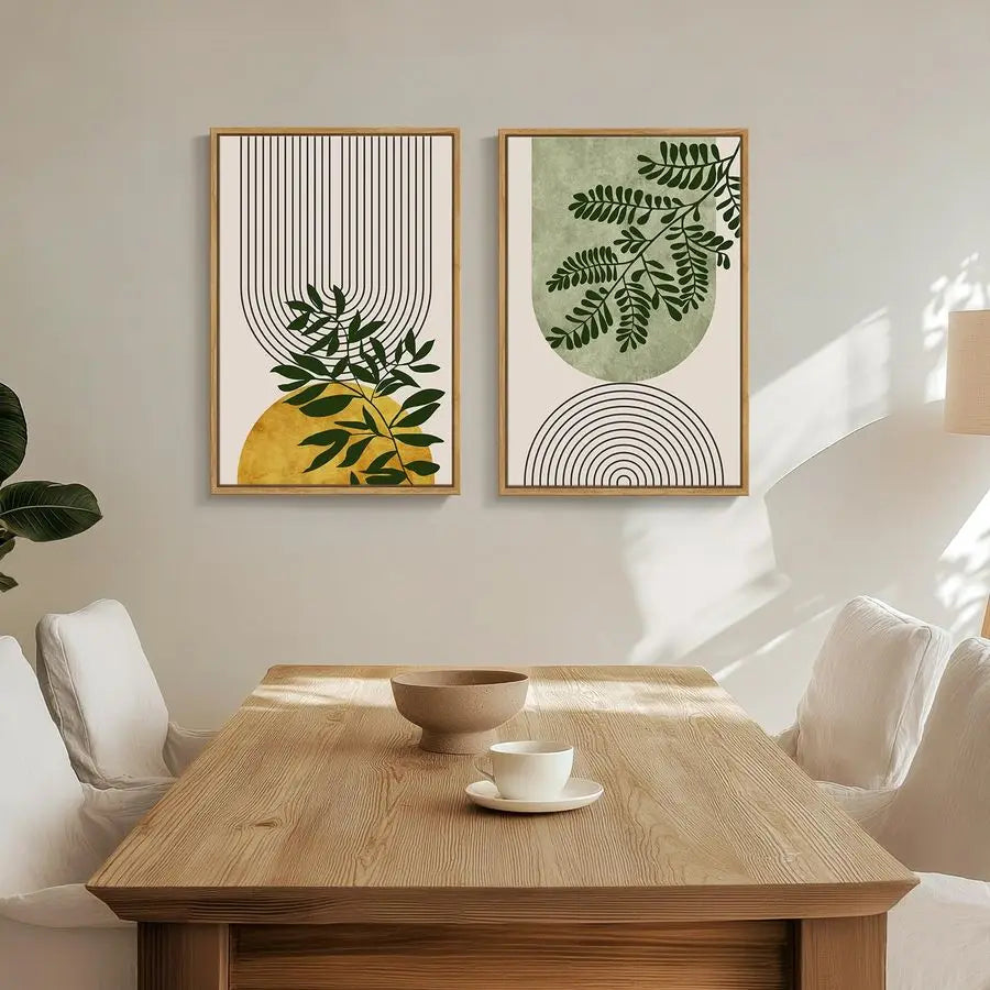Green Boho Wall Art for Room Decor