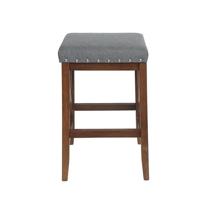 Set of 2 Saddle Bar Stools for Kitchen Island or Bar Counter