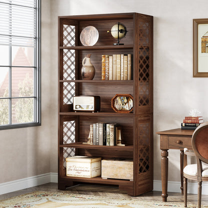 71" Tall Bookshelf with 5 Shelf Display Storage