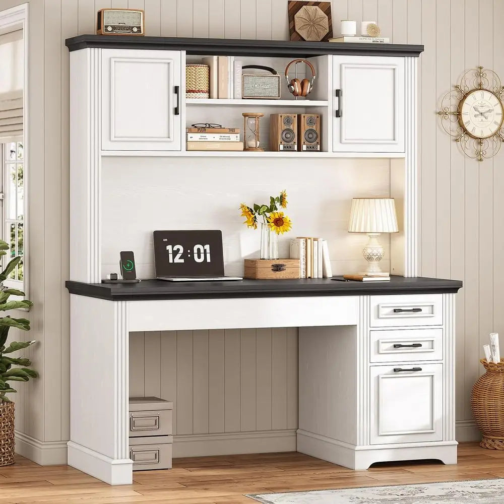 Farmhouse Home Office Desk with 3 Drawers
