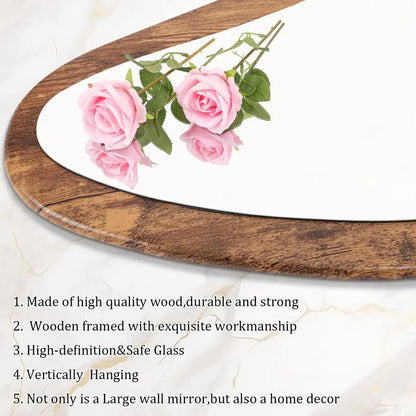 47"x20" Wood Framed Vintage Wall Mirror